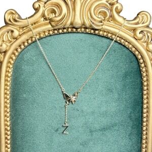 Kosiner Jewelry Gold Tone Butterfly Initial Z Lariat Necklace Adjustable 20.5"